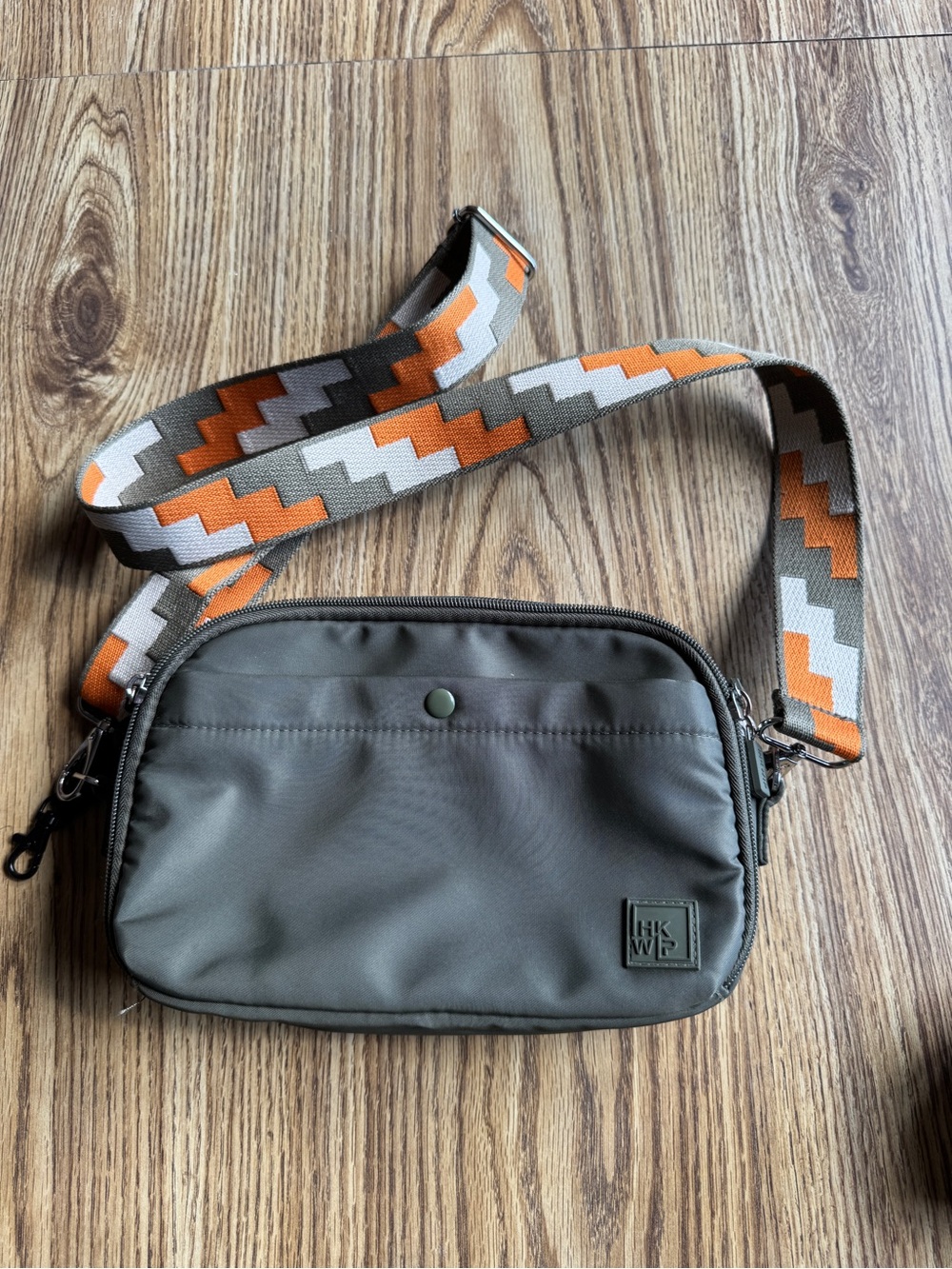 HKWP Olive Green Crossbody Bag w/ Chevron Guitar Strap — Adjustable